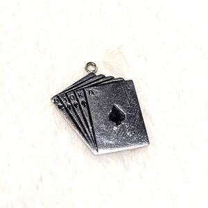 Vintage Sterling Silver Playing Card (Royal Flush) Charm